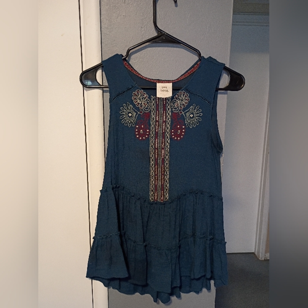 Teal Embroidered Blouse